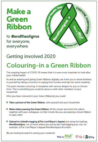 Outline of a ribbon which can be coloured in