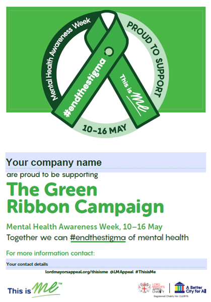 Picture of The Green Ribbon Campaign A3 Editable Poster: Download