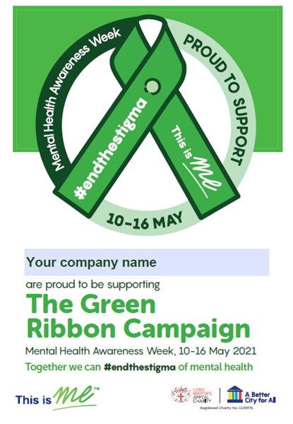 Picture of The Green Ribbon Campaign Editable A5 Poster: Download