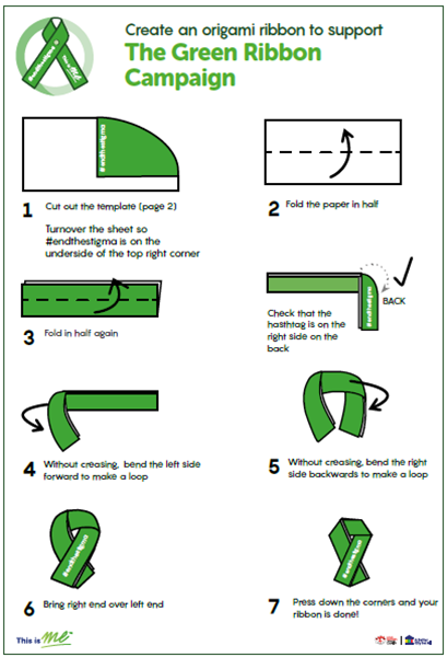Picture of Origami Green Ribbons: Download