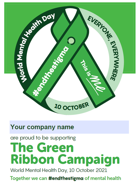 Picture of The Green Ribbon Campaign Editable A5 Poster: Download